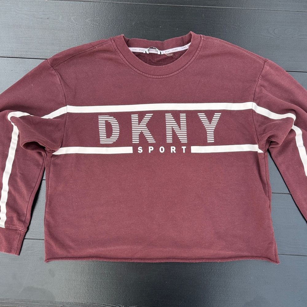 DKNY Women's Burgundy Crewneck Sweatshirt